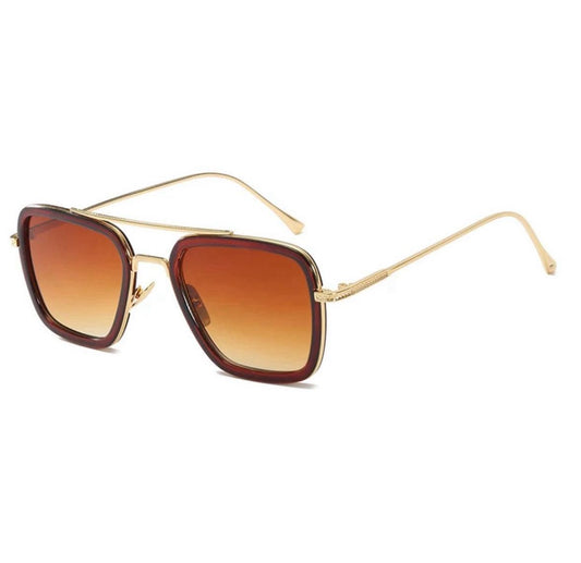 LesSunGlass - Goud frame Bruin Glas